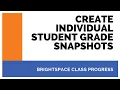 Use Brightspace Class Progress to Create a Grades Snapshot PDF Report