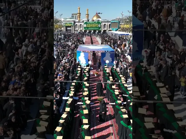 ⁣انطلاق مسيرة طالبات الجامعات العراقية من مرقد أبي الفضل العباس