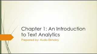 Ch1 An Introduction to Text Analytics