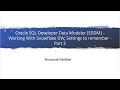 Oracle SQL Developer Data Modeler SDDM - Working With Snowflake DW Settings to remember