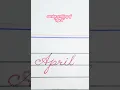 how to write April in cursive writing