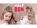 Half bun half down hairstyle Braided back to school hair tutorial for short medium and long hair