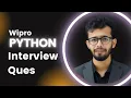 Python Interview Question Wipro Data Analyst Data Science Udit Soni