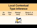 POPL 26 Local Contextual Type Inference
