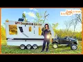 Solving kids police mystery story as spy with ride on command center drone Educational Kid Crew