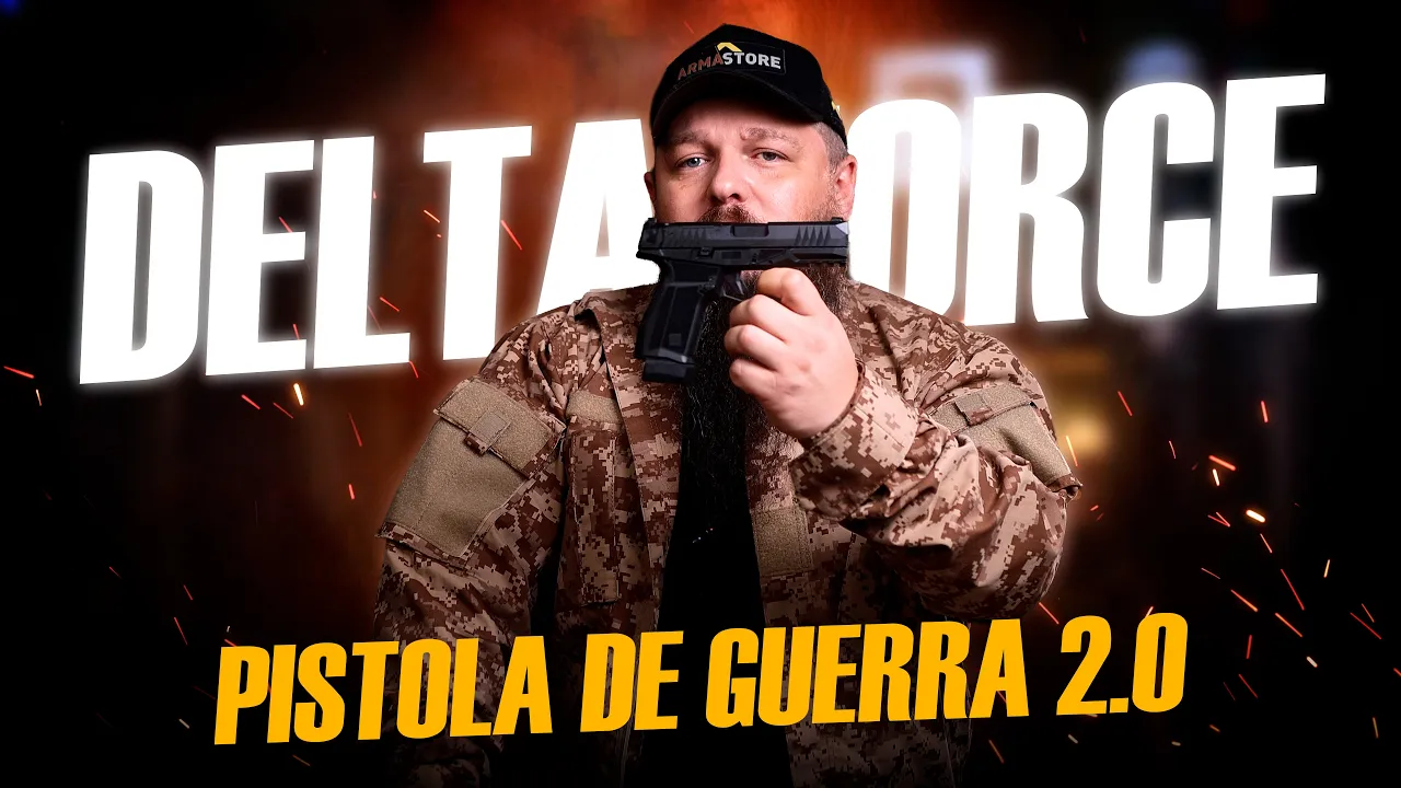 Thumbnail do vídeo sobre pistola 9mm com proposta de serviço