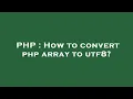 PHP How to convert php array to utf8