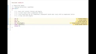 C Tutorial 3 The camelCase Naming Convention