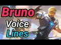 Bruno Revamp voice lines and quotes - dialogues Mobile Legends Noygen