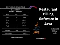 Restaurant Billing Code in Java Restaurant Billing Software in Java