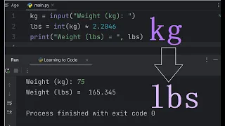 KG to LBS in Python