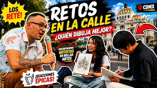 ENCONTRÉ A PERSONAS DIBUJANDO EN LA CALLE… ¡Y LAS RETÉ! 🎨😱