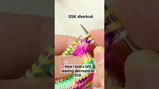 How to knit the SSK slip slip knit shortcut