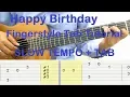 Happy Birthday Guitar Lesson Fingerstyle Tab Tutorial SLOW TEMPO + TAB