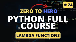 Lambda Functions Anonymous Functions Python Tutorial - Python Full Course 2023