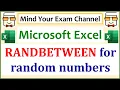 RANDBETWEEN function in Excel to generate random numbers Statistics using Microsoft Excel Course