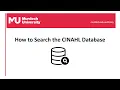 Search skills CINAHL database