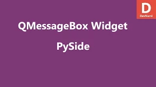 PySide Message Box Widget QMessageBox