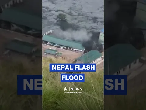 Flash floods destroy buildings along Nepal’s Budhi Gandaki River