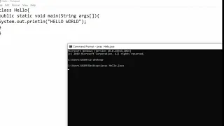 Hello World Program in Java in command prompt