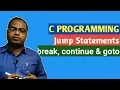 C PROGRAMMING Part-6 Jump Statements break continue goto