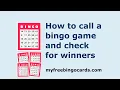 How to call a bingo game and verify winners