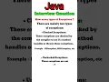 How many types of Exceptions in Java Java Interview Questions