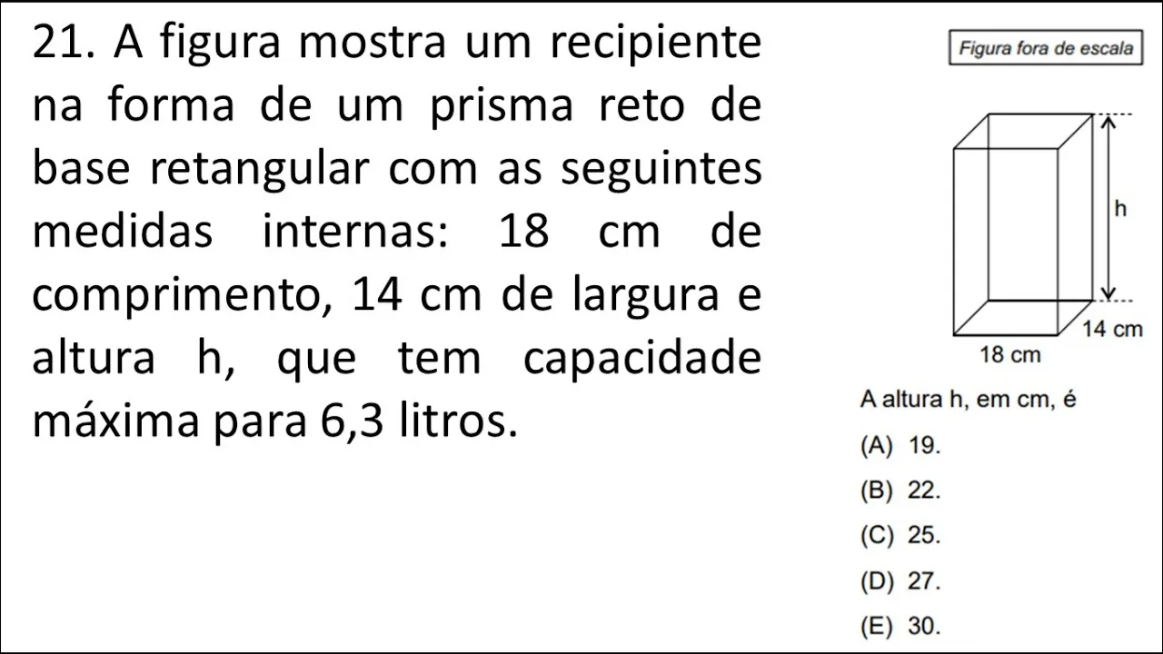 Questão de volume, como calcular metros cúbicos m³ ou centímetros cúbicos cm³ - cálculo do prisma