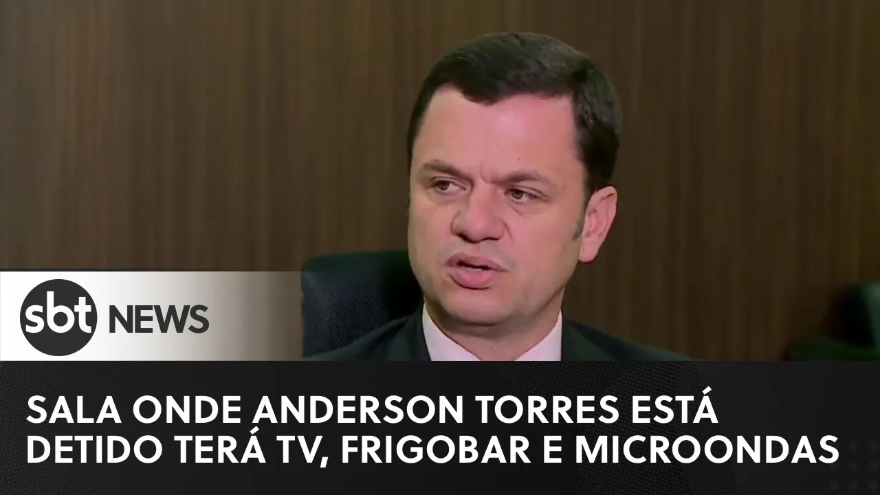 Sala onde Anderson Torres está detido terá TV, frigobar e microondas | #SBTNewsnaTV (20/01/23)