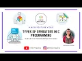 Types of operators in C programming Aishwarya Pattar