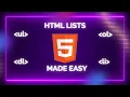HTML Lists Simplified Unordered Ordered Description in 3 30