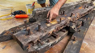Thousands of Nails and 100 Years Under Ocean: Rescuing Shipwreck Timber Into Rustic Art Furniture