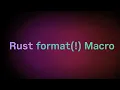 Rust format Macro Explained When to Use It and When Not To
