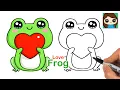 Download Lagu How to Draw a Love Frog Holding a Heart ❤️ Cute Valentine's Art