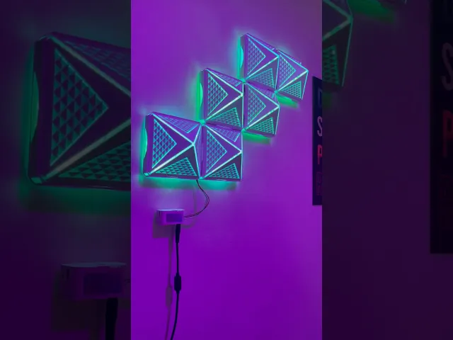 Jano-Leafs 3.0: 3D Printed Wall Mounted LED Panels (Open Pyramidal) video thumbnail