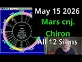 Fri May 15 2026 Astrology ALL 12 SIGNS Mars cnj Chiron