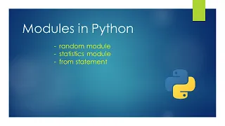 Modules in Python Random and statistics module term-2 Class - 11th CBSE Computer Science