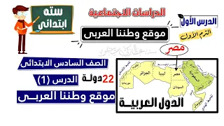 موقع وطننا العربى الصف السادس الابتدائى دراسات اجتماعية الدرس الأول 