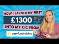 How I earned my first £1300 into my CIC from easyfundraising 