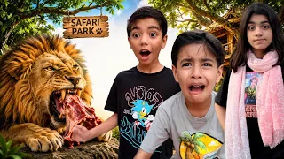 safari park main omer or saim ny lion ko feed || A day in lahore safari park
