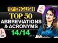 10th English Top 50 Abbreviations and Acronyms Public Exam 2026 Asha Ma am