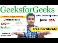 GeeksforGeeks Free Course Certificate Web Development Java C C Pythons Interview Preparation Gfg