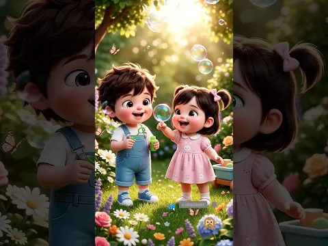 😍 Bubble Magic! Cute Kids' Sweet Reaction Will Melt Your Heart ❤️🥹 #shorts
