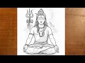 Lord Shiva drawing easy how to draw Lord Shiva step by step Mahadev Drawing