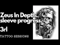 Zeus In Depth timelapse sleeve in progress TATTOO SESSIONS