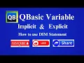 Implicit And Explicit Variable Declaration In QBasic Hindi