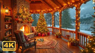 Relaxing Christmas Carol Music Cozy Fireplace Gentle Snowfall Peaceful Christmas Ambience Music 