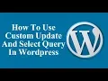 How To Create Custom Update And Select Query In Wordpress