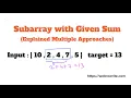 Subarray with Given Sum Non Negative Numbers Programming Tutorials