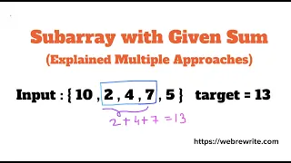 Subarray with Given Sum Non Negative Numbers Programming Tutorials